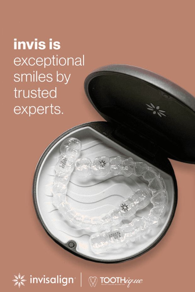 Invisalign clear aligner case with Toothique branding